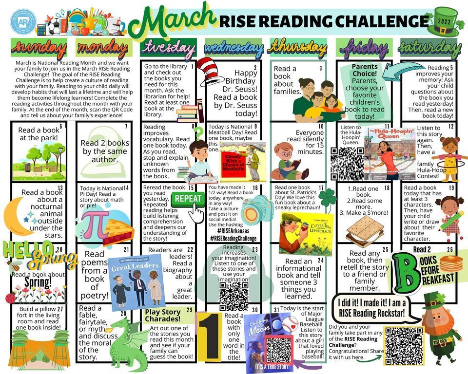 March Reading Calendar